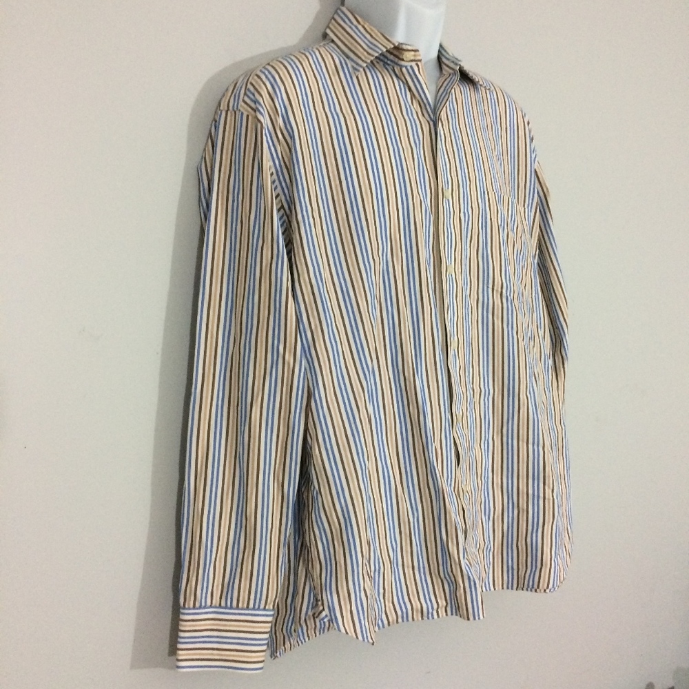 JCrew Mens L 16-16.5 Striped Button Up Dress Shirt - Picture 4 of 6